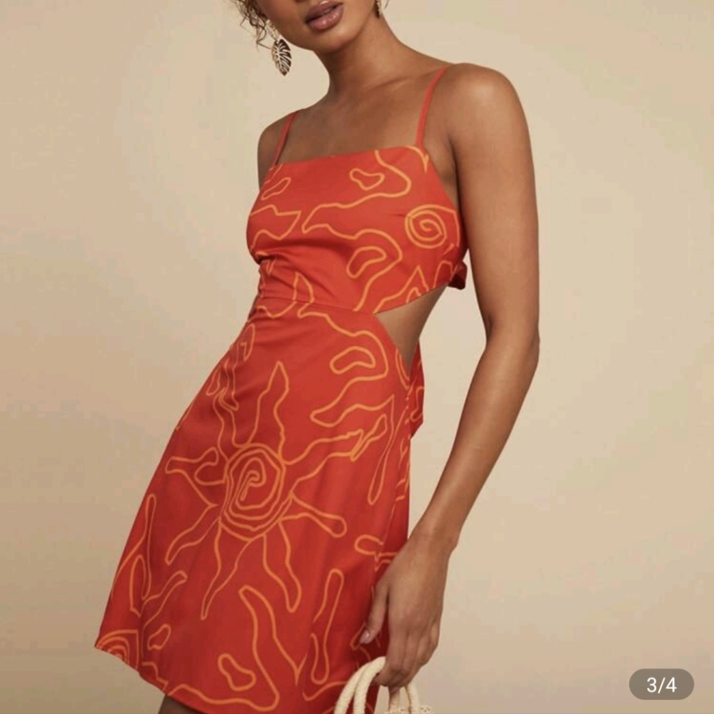 SHEIN Red and Orange Mini Dress